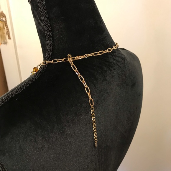 Multi-stone gold-tone necklace - Picture 2 of 4